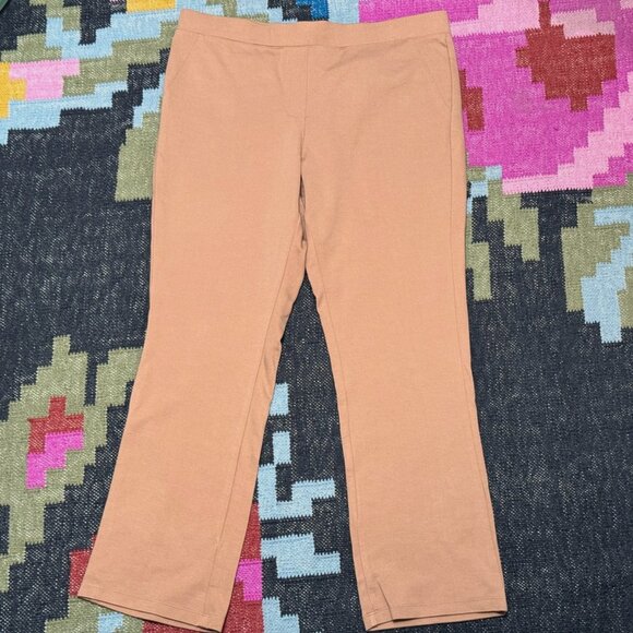 Iman Global Chic Slip into Slim Perfect Ponte Ankle Pant, Camel, Large - Picture 1 of 13